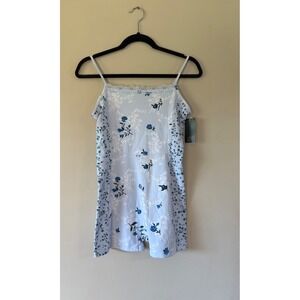 Wild Fable ButterBliss Floral Romper Light Blue Lace Trim Sleeveless Medium NWT